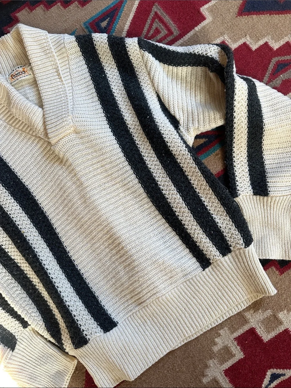 Vintage 60s Campus Lambswool Blend Knit Sweater